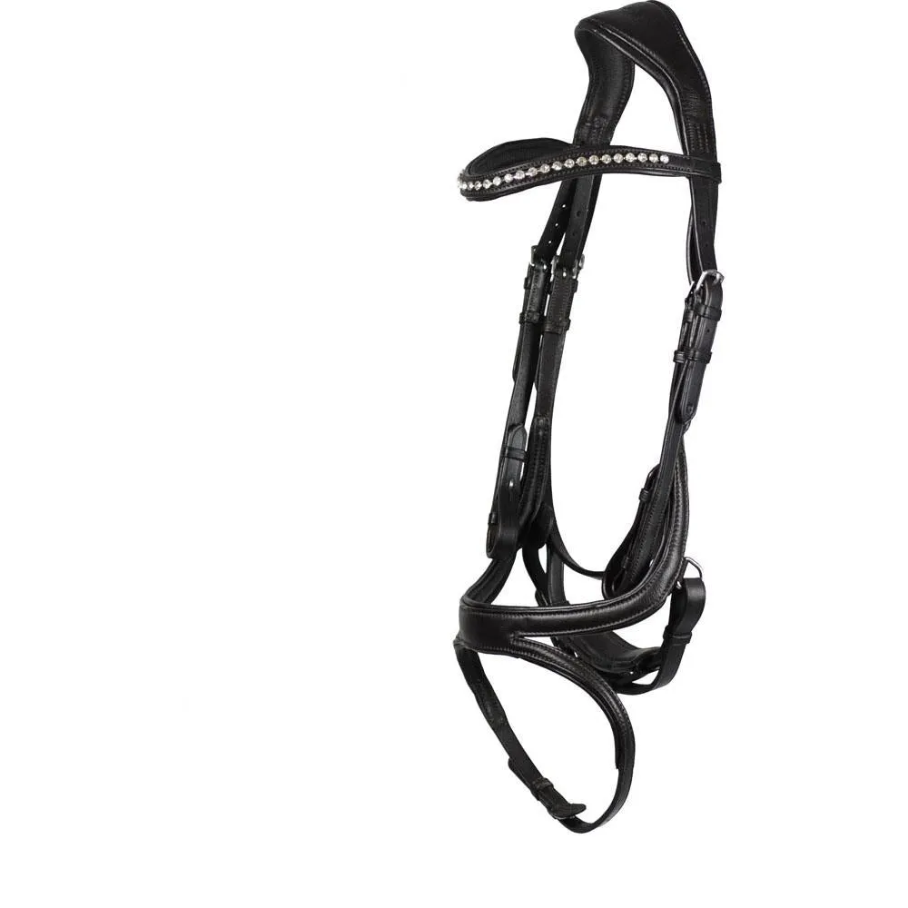 Eco Rider Ecosoft Acclaim Bridle -Soft EcoLeather, Padded Browband Crystal Inlay
