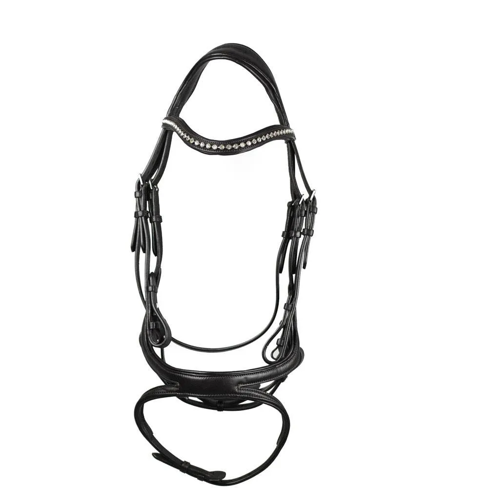 Eco Rider Ecosoft Acclaim Bridle -Soft EcoLeather, Padded Browband Crystal Inlay