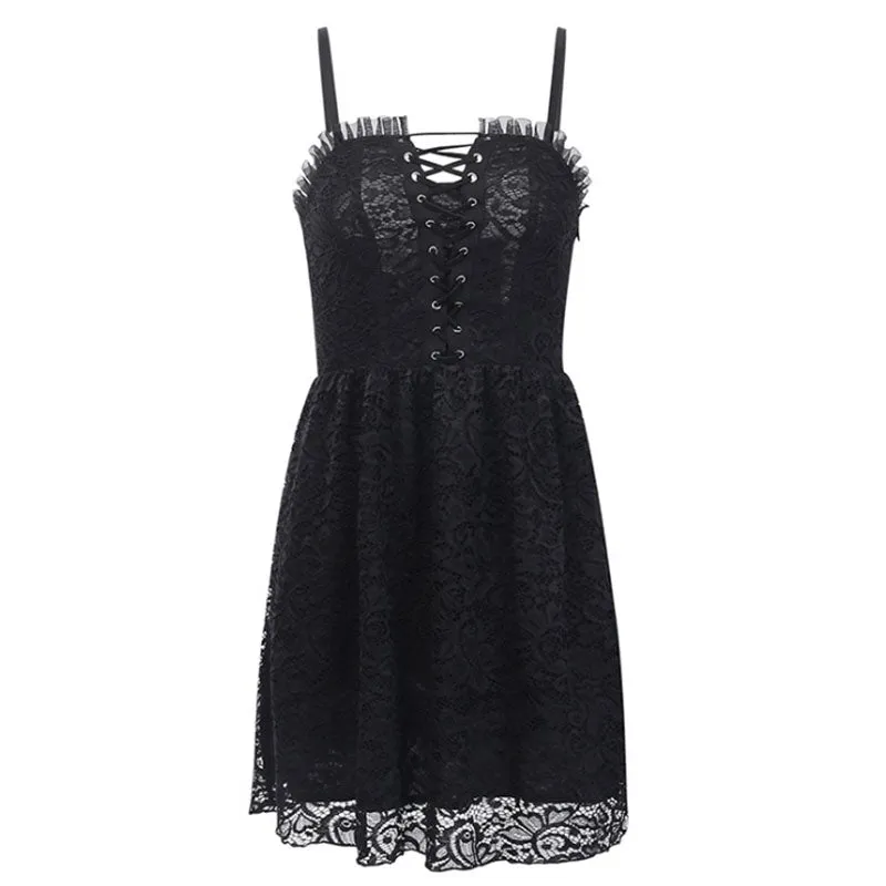 Elegant Black Lace Dress SD01915