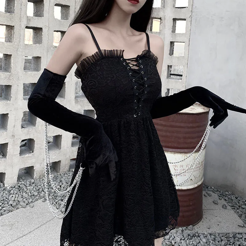 Elegant Black Lace Dress SD01915
