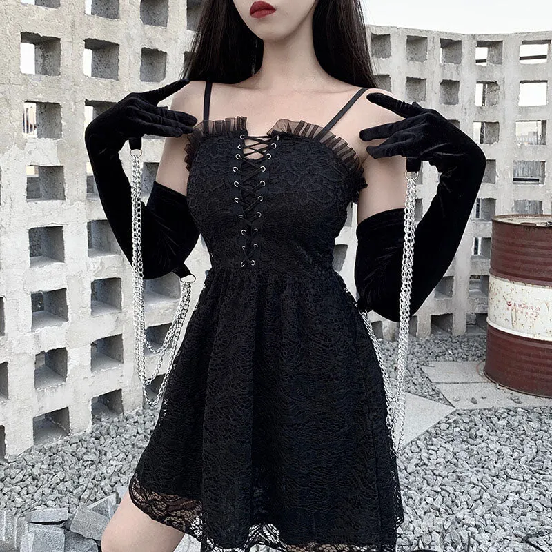 Elegant Black Lace Dress SD01915