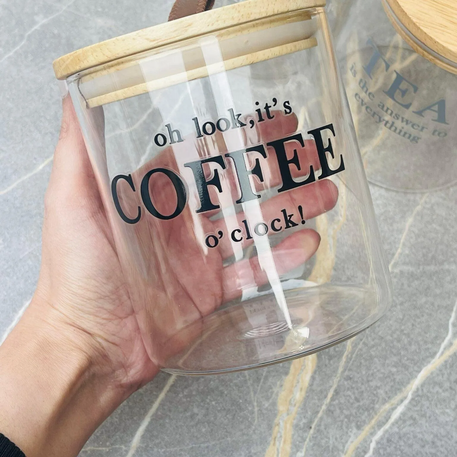 Elegant Glass Storage Jars with Wooden Lids (Set of 3)