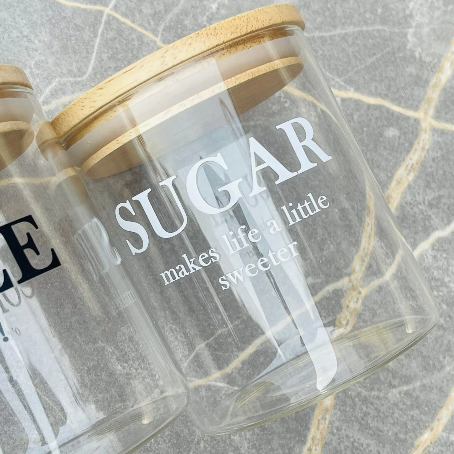 Elegant Glass Storage Jars with Wooden Lids (Set of 3)
