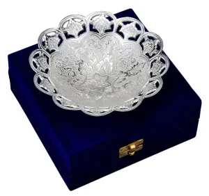 Elegant Silver Plated Bowl with Velvet Box