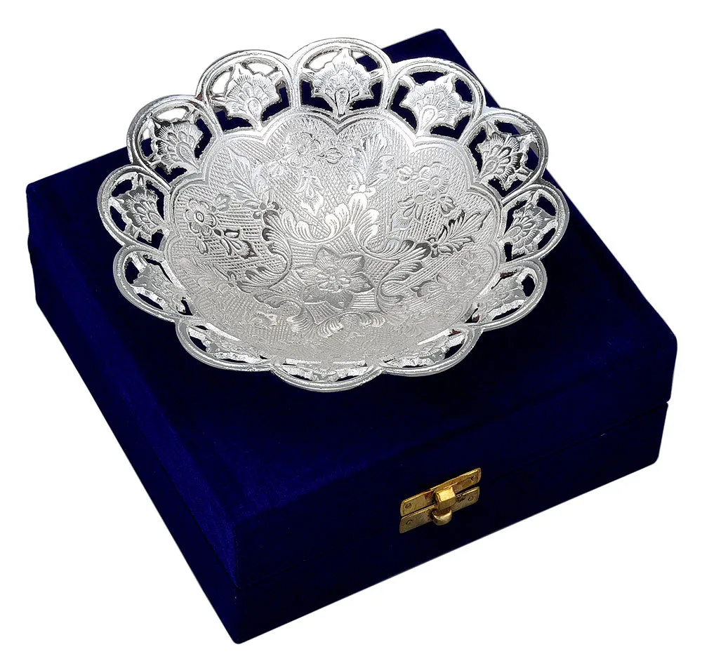 Elegant Silver Plated Bowl with Velvet Box