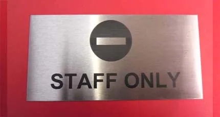 Engraved Stainless Steel Sign 300mm x 100mm
