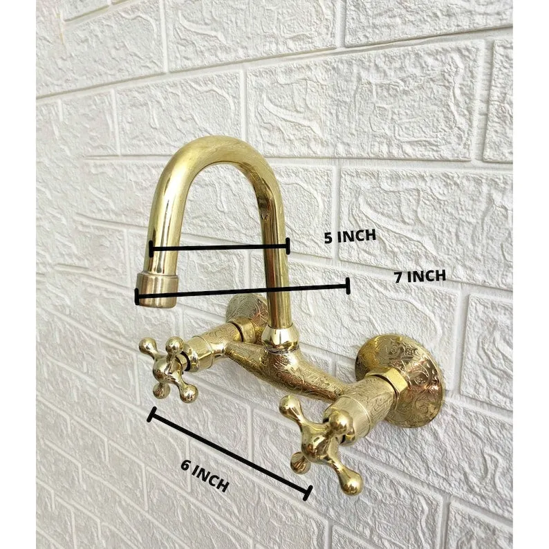 Enhance Your Bathroom with Handcrafted Unlacquered Brass Faucet