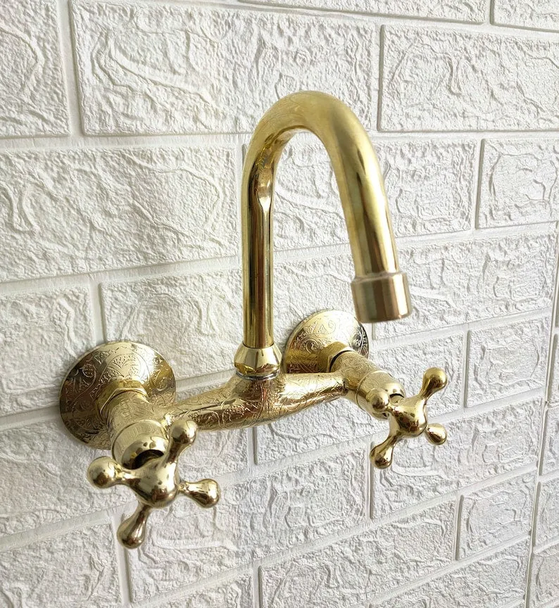 Enhance Your Bathroom with Handcrafted Unlacquered Brass Faucet