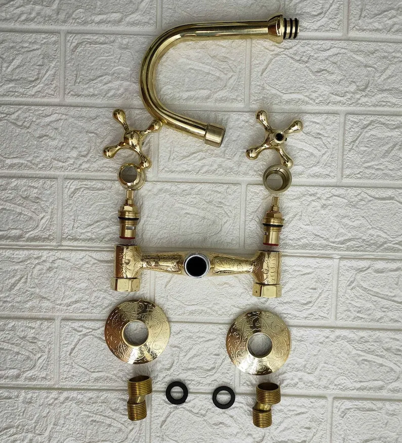 Enhance Your Bathroom with Handcrafted Unlacquered Brass Faucet