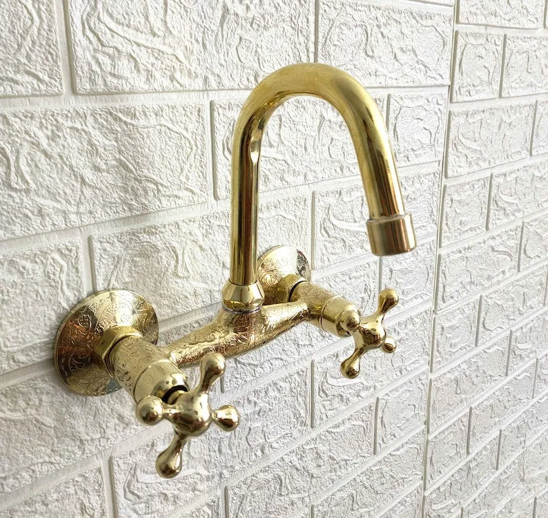 Enhance Your Bathroom with Handcrafted Unlacquered Brass Faucet