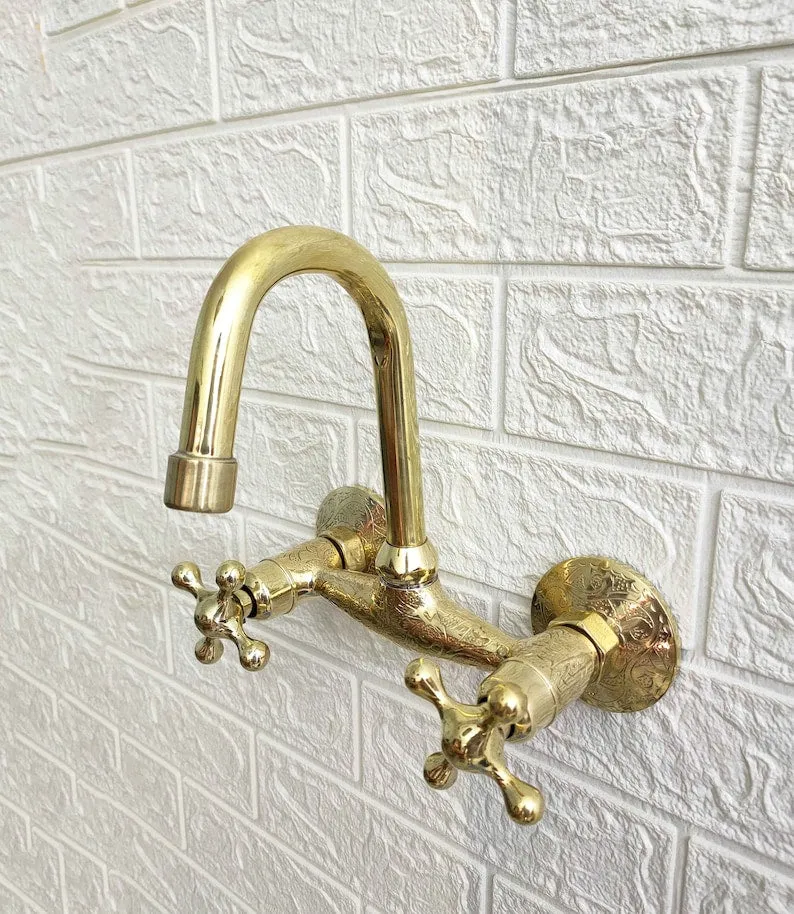 Enhance Your Bathroom with Handcrafted Unlacquered Brass Faucet