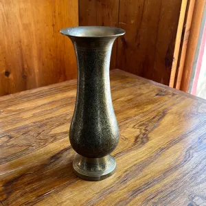 Etched Brass Vase