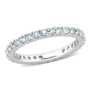 Eternity Ring 10K White Gold Aquamarine