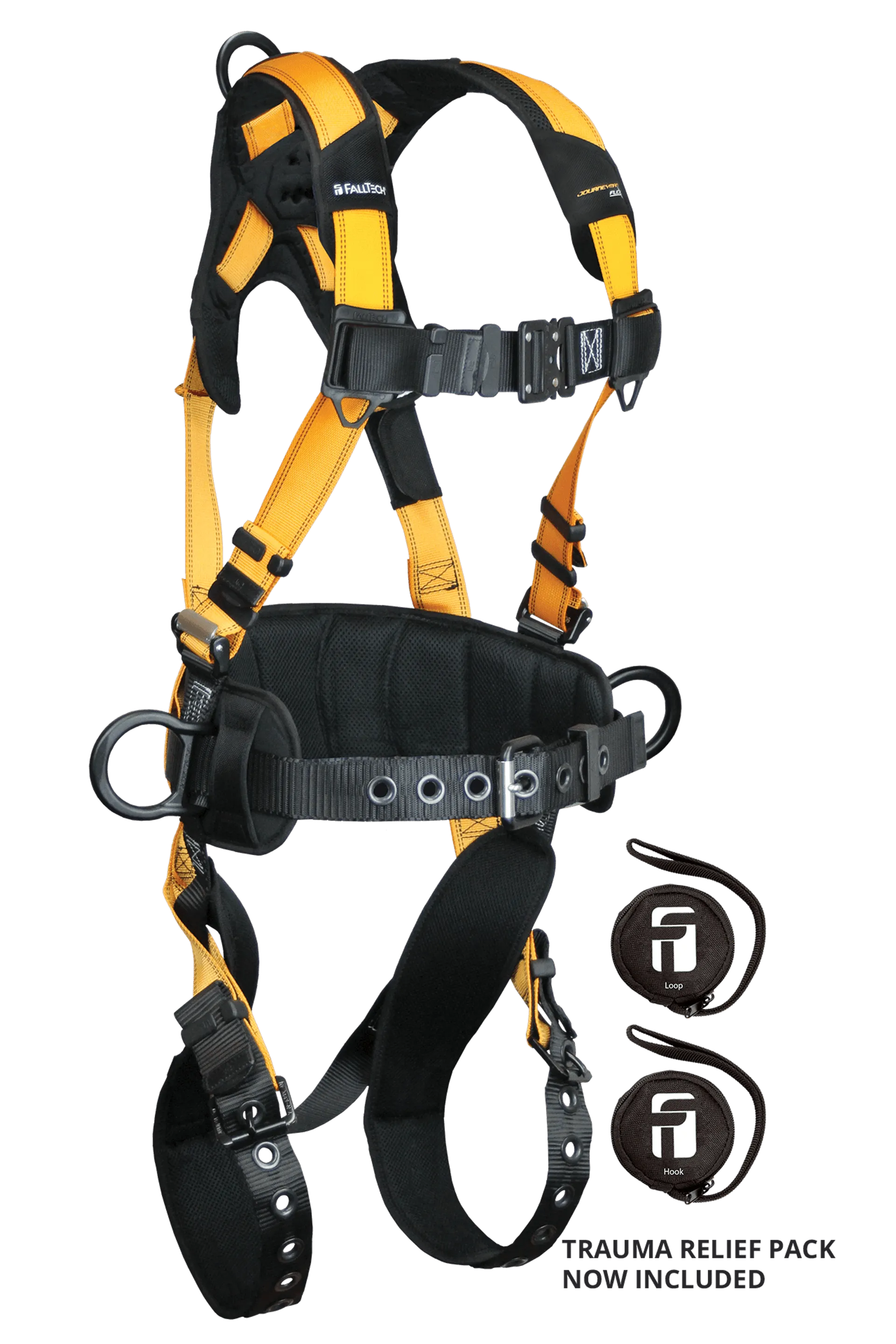 FallTech 7035B Journeyman Flex® Aluminum 3D Construction Belted Full Body Harness, Tongue Buckle Leg Adjustment (each)