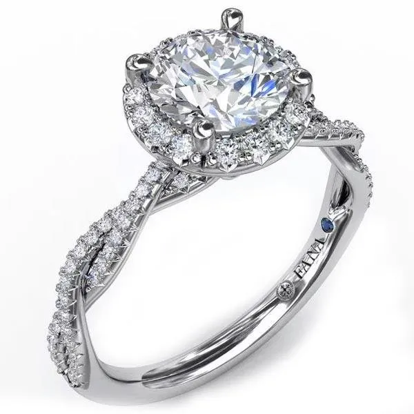 Fana Round Halo Twist Diamond Engagement Ring