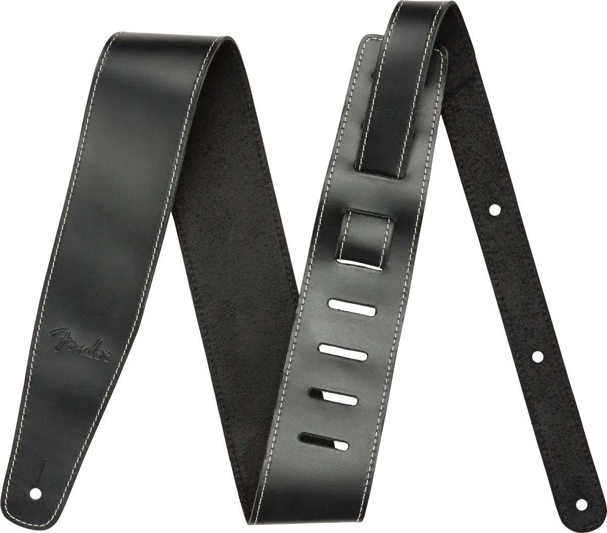 Fender® Broken-In Leather Strap, Black 2.5"
