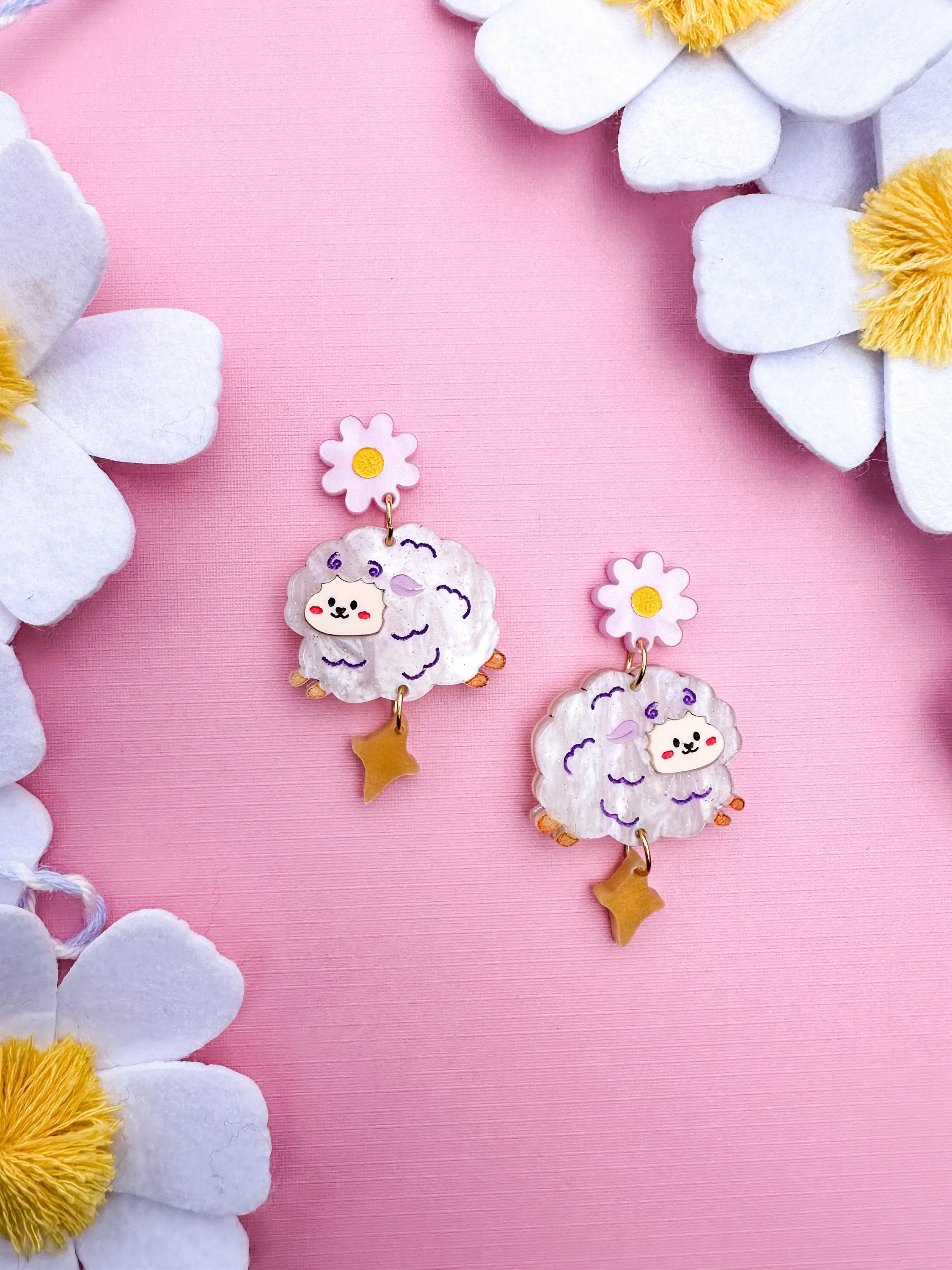 Fluffy the Sheep Earrings