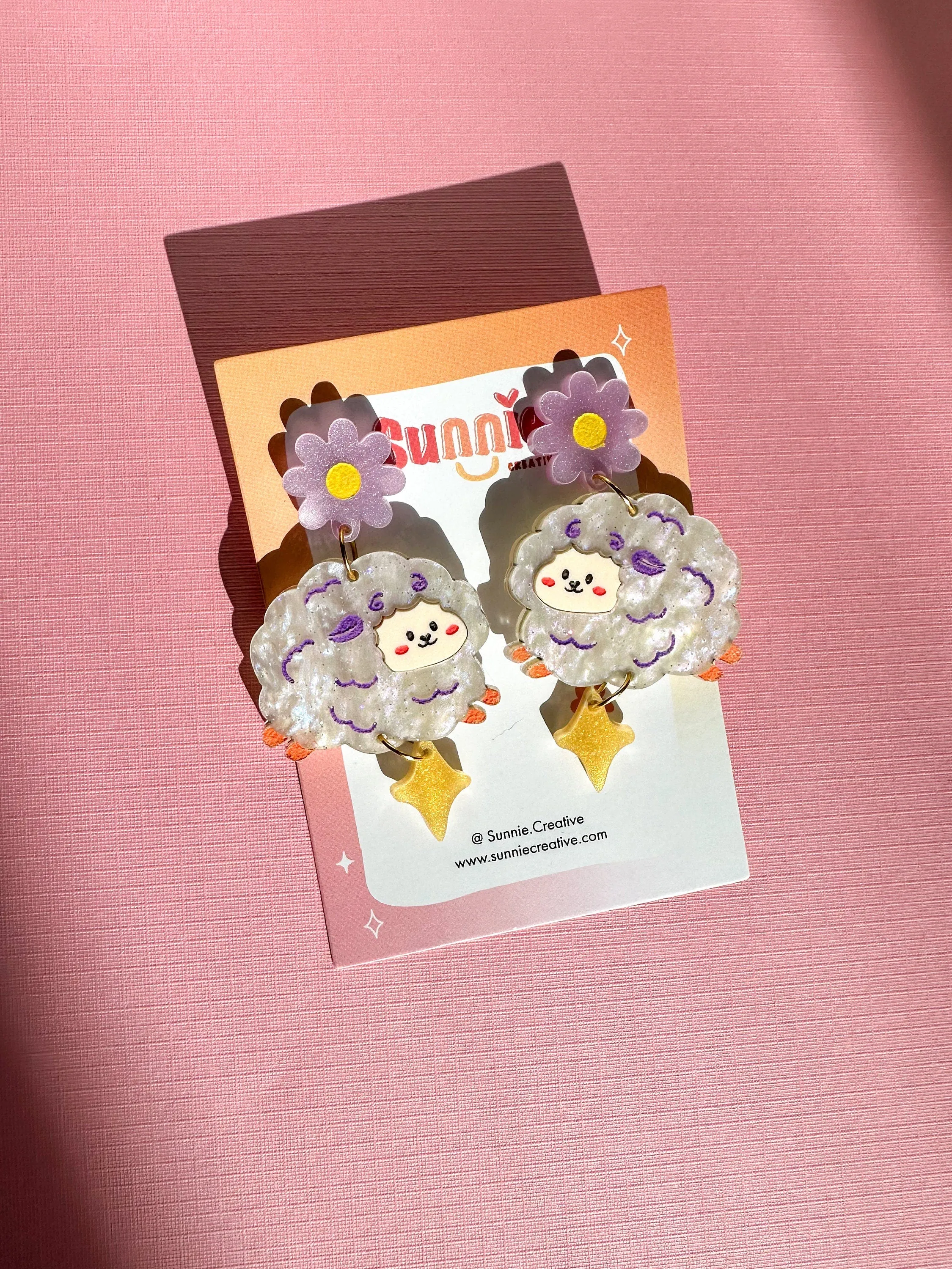 Fluffy the Sheep Earrings