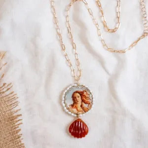 Folkloric Jewelry - Necklace - Venus Stitched Bloom Pendant 16-18"