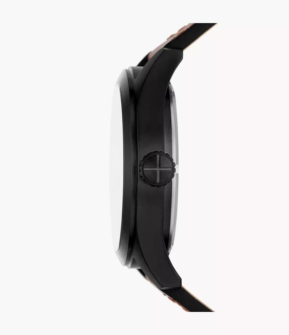 Fossil Solar Clock Defender 46mm Solar Solar Steel Finish Pvd Black Fs5978
