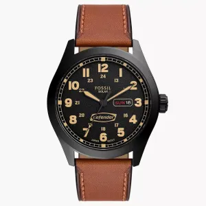 Fossil Solar Clock Defender 46mm Solar Solar Steel Finish Pvd Black Fs5978