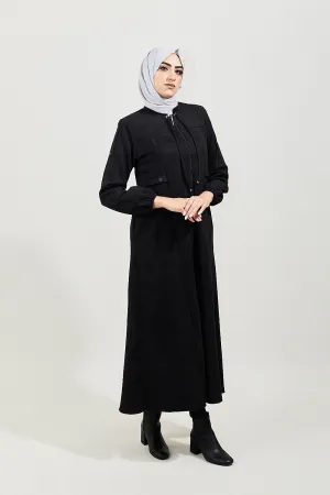 Garcelle Modest Velvet Turkish Jilbab | Black