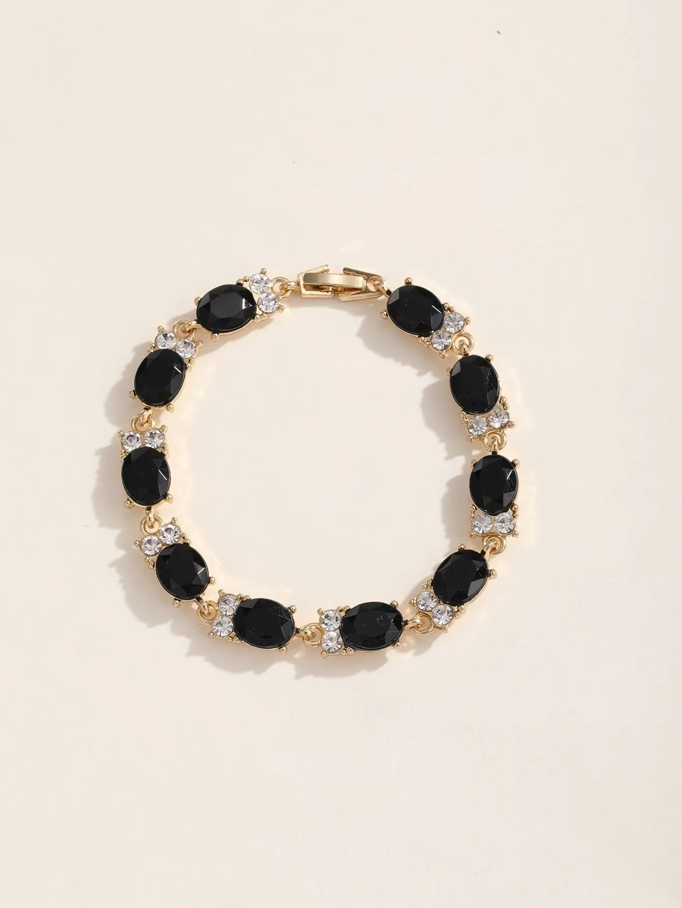 Gemstone Decor Bracelet - Black