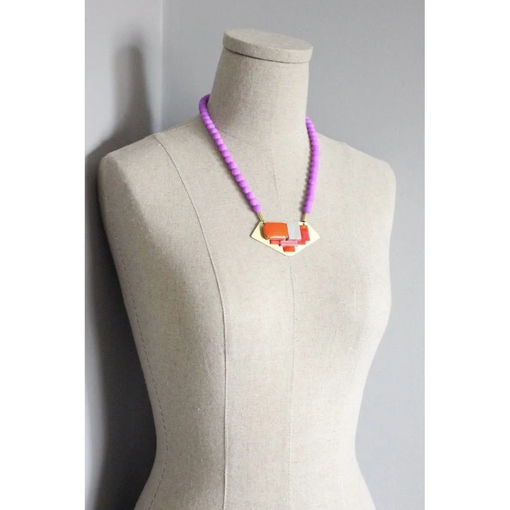 Geometric Pink Necklace