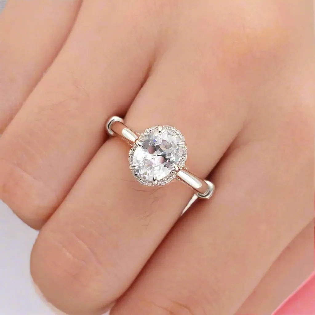 Glamorous 2.0ct Oval Cut Diamond Engagement Ring