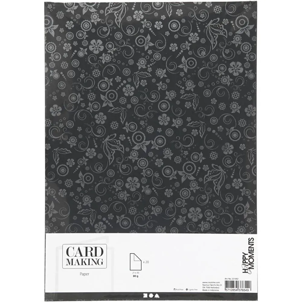 Glossy Paper Faint Silver Print Pattern Making Greeting Cards Invitations Crafts