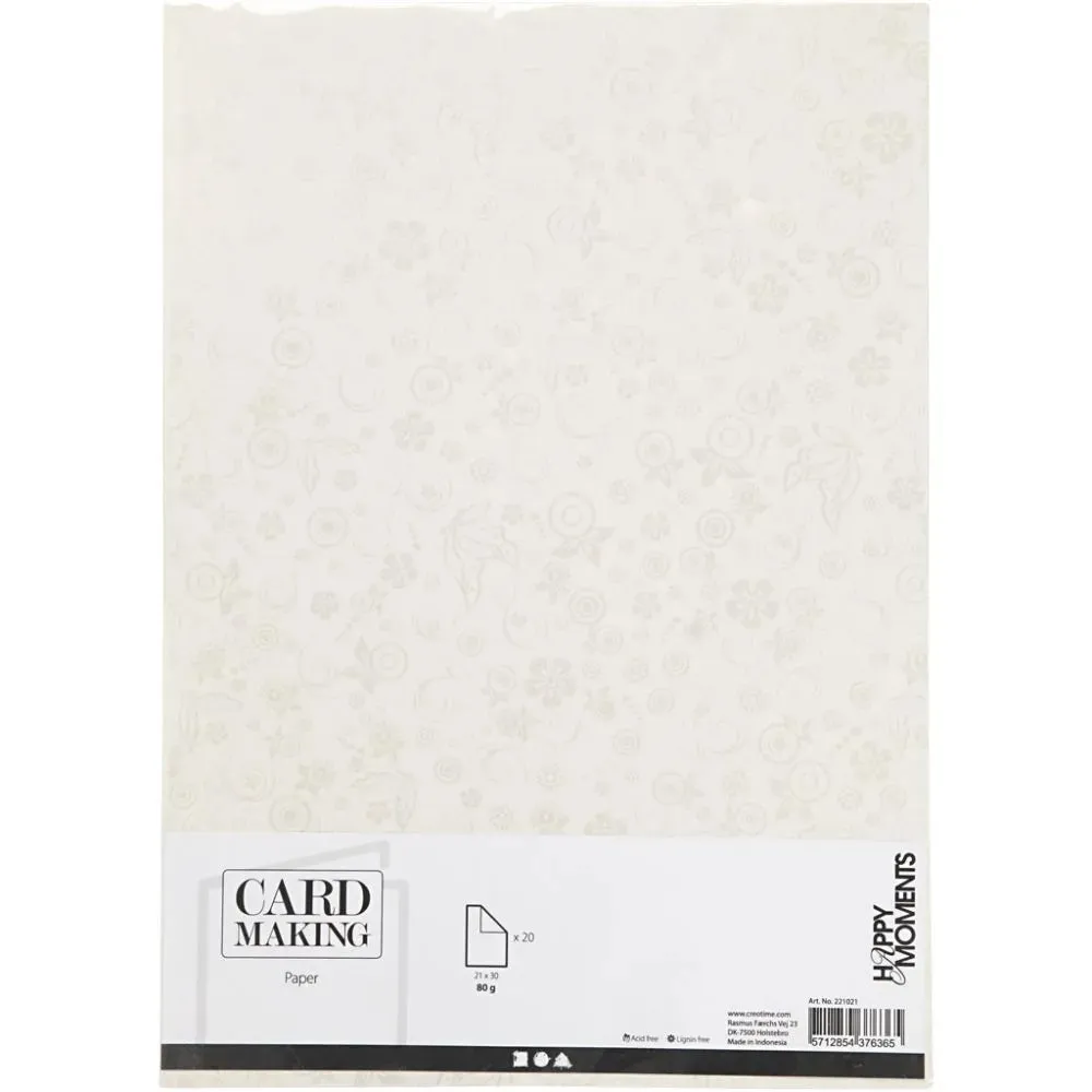 Glossy Paper Faint Silver Print Pattern Making Greeting Cards Invitations Crafts