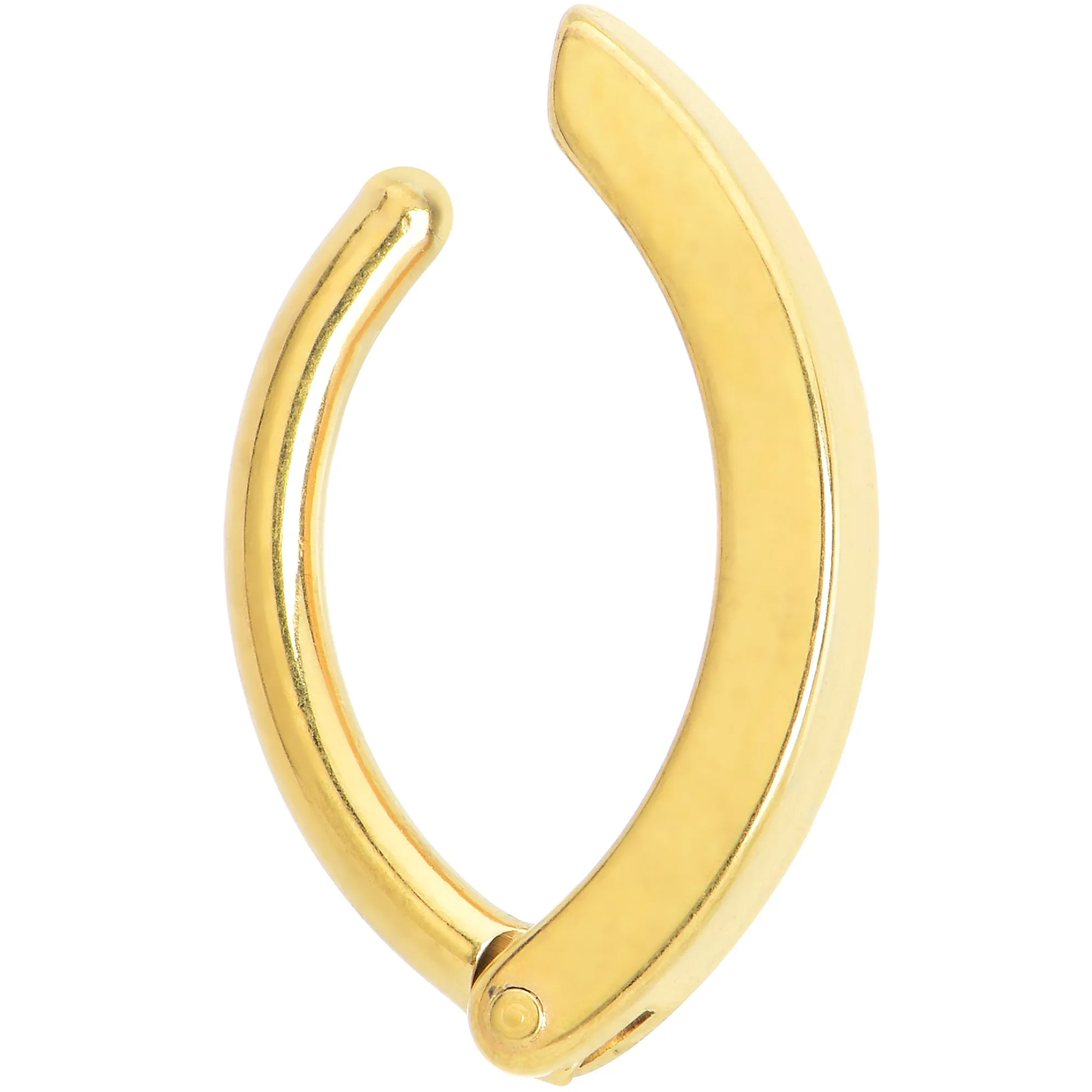 Gold Tone Smooth Simple Style Hinged Hoop Belly
