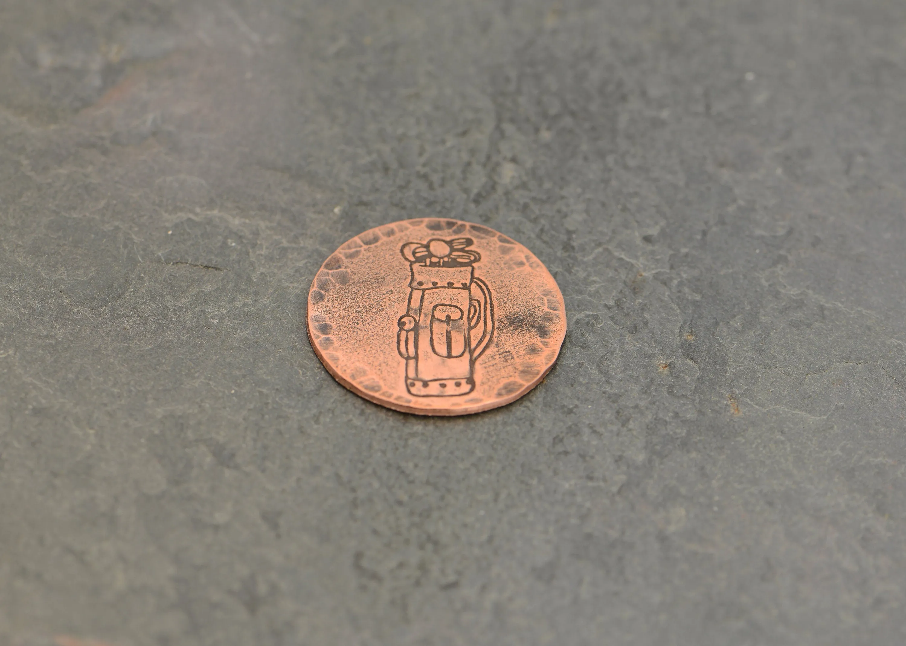 Golf Ball Marker for the Serious Golfer in Copper