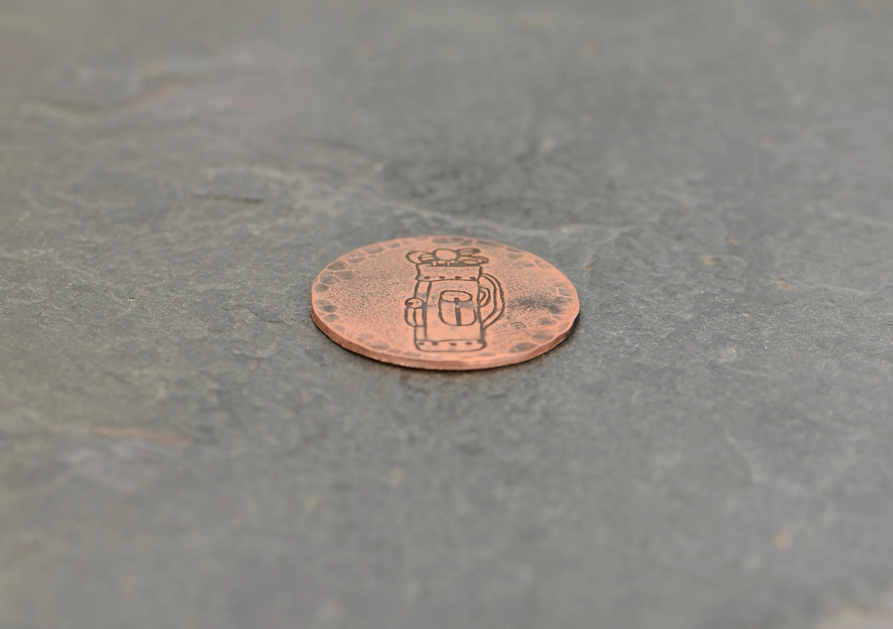 Golf Ball Marker for the Serious Golfer in Copper