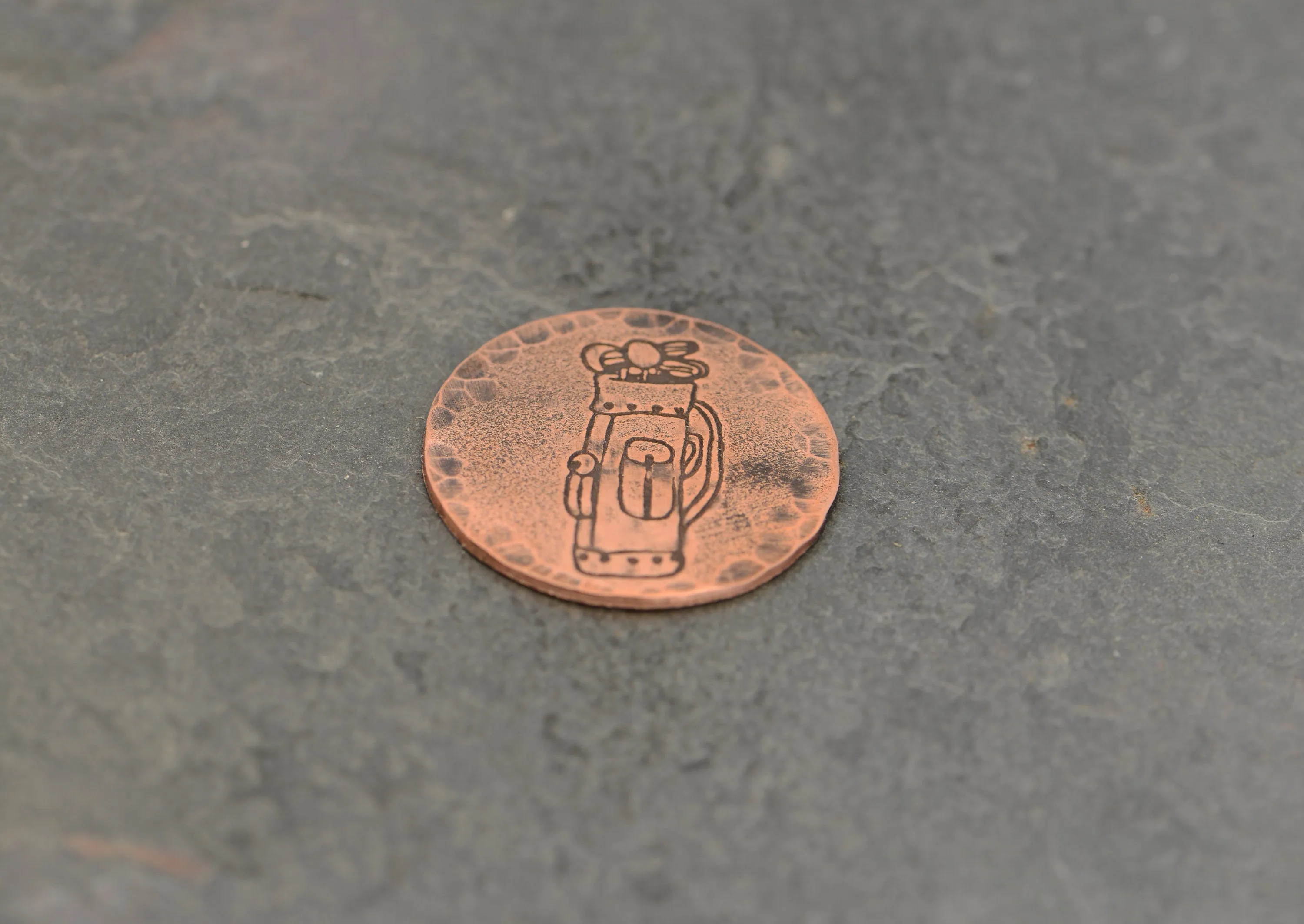Golf Ball Marker for the Serious Golfer in Copper