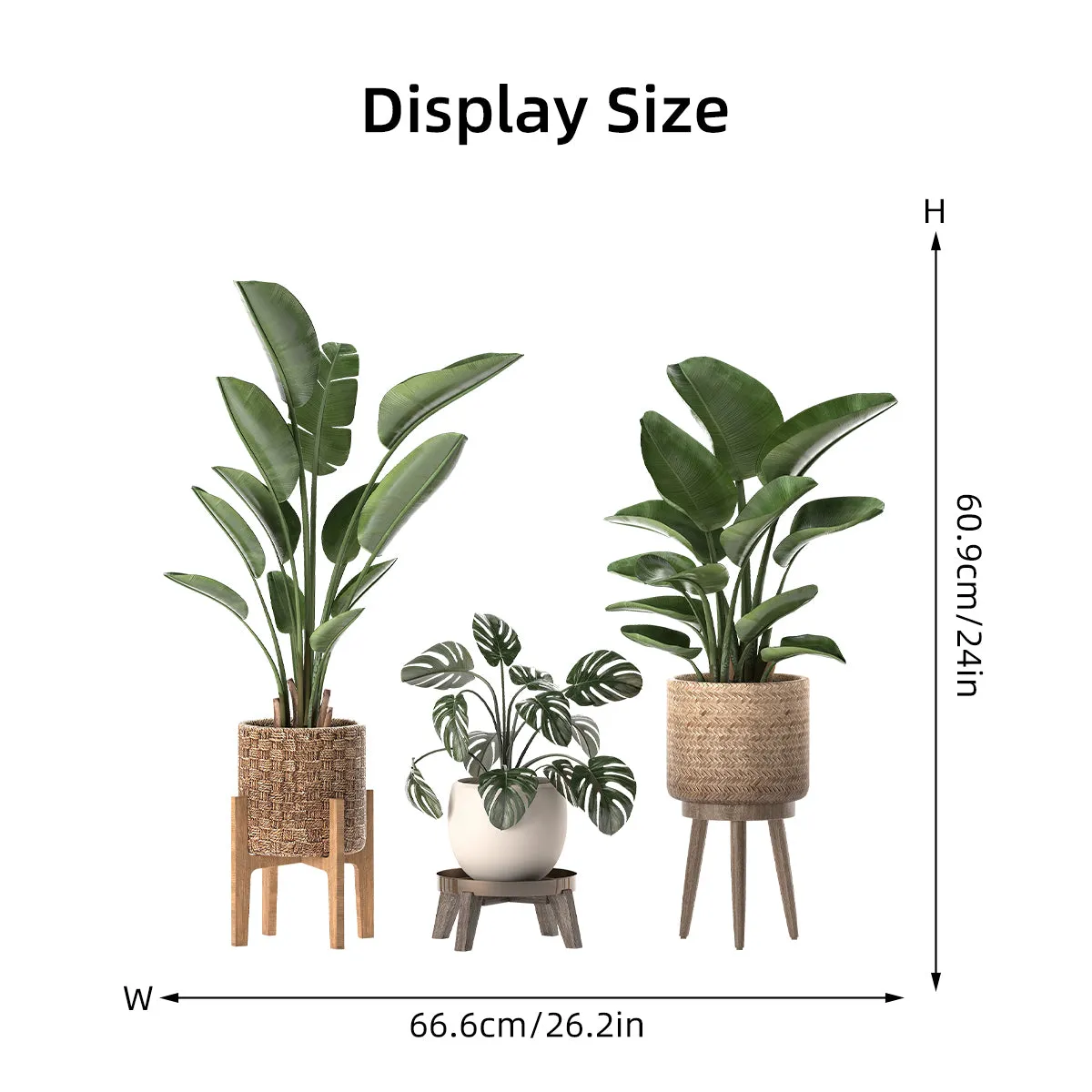 Green Plant Ornamental Potted Wall Stickers for Bedroom & Living Room Wall Decoration