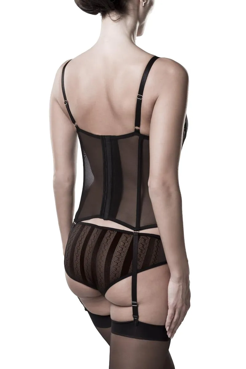 Grey Velvet Suspender Set