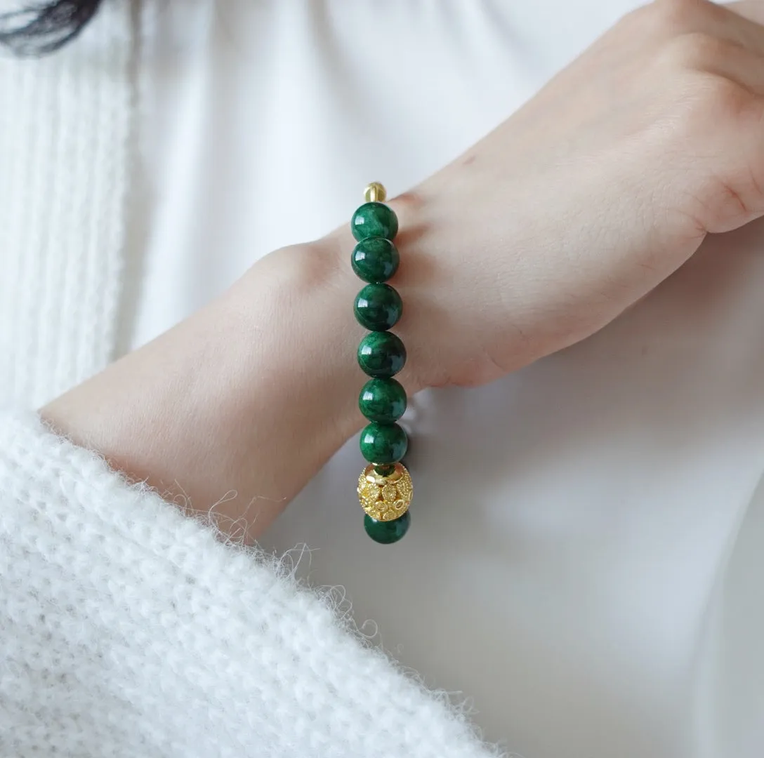 Half Bangle Green Jadeite Bracelet