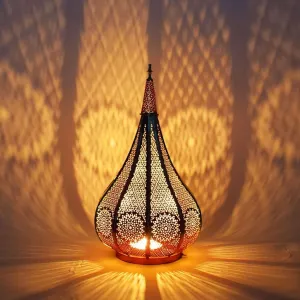 Handmade Moroccan Brass Table Lamp – Modern Small Table Lamp with Oriental Charm