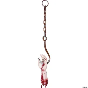 Hanging Meat Hook with Severed Zombie Hand