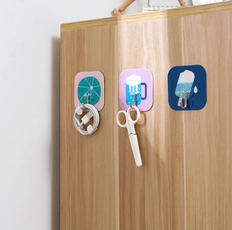Homlly Animal Print Reusable Waterproof Wall Hooks(10pcs)