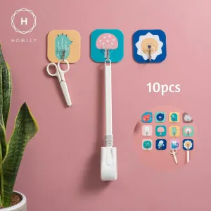 Homlly Animal Print Reusable Waterproof Wall Hooks(10pcs)
