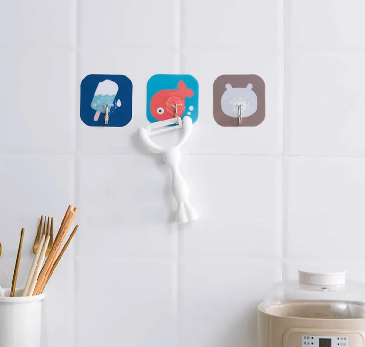 Homlly Animal Print Reusable Waterproof Wall Hooks(10pcs)