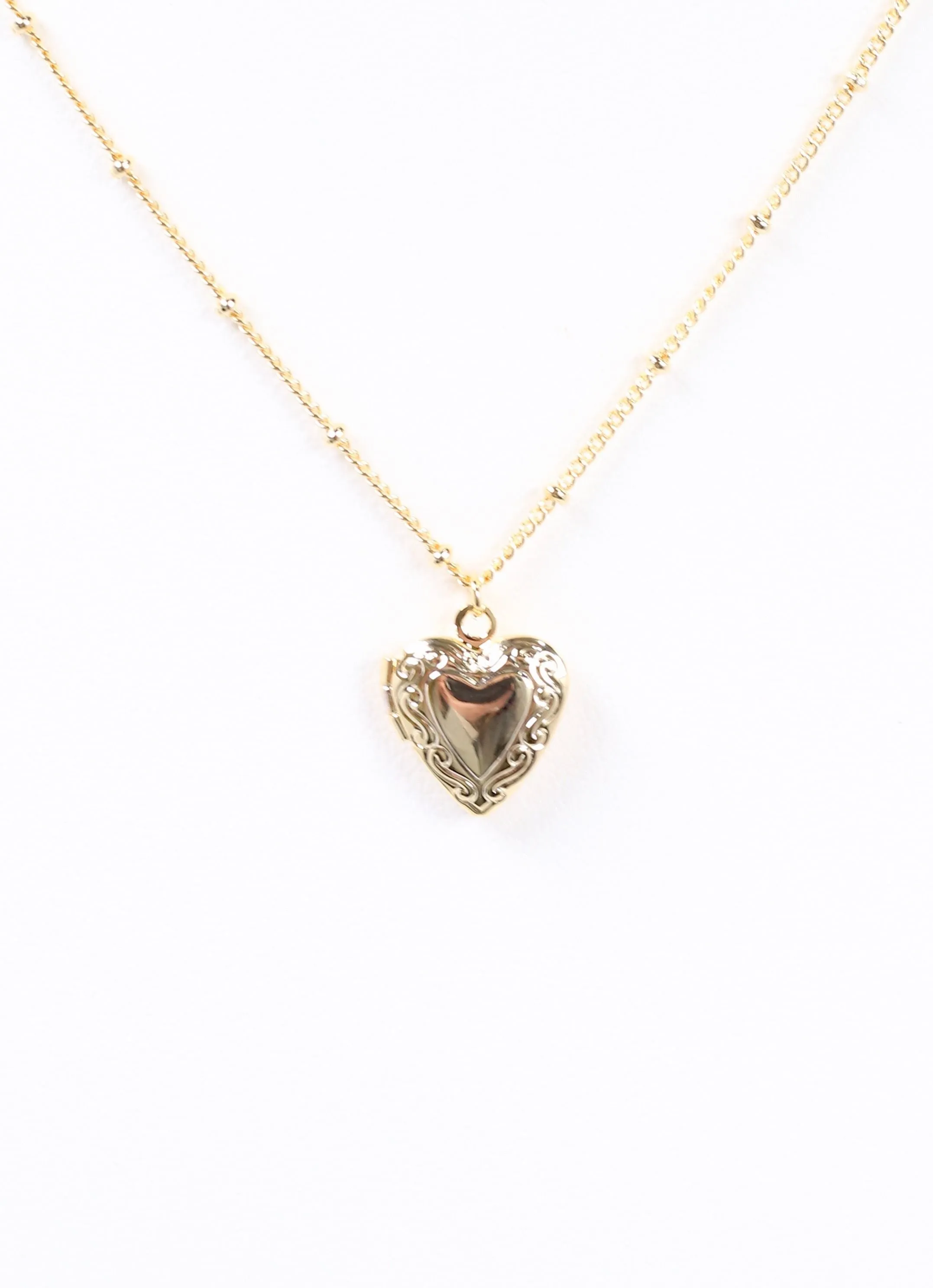 Houghton Heart Locket Necklace Gold