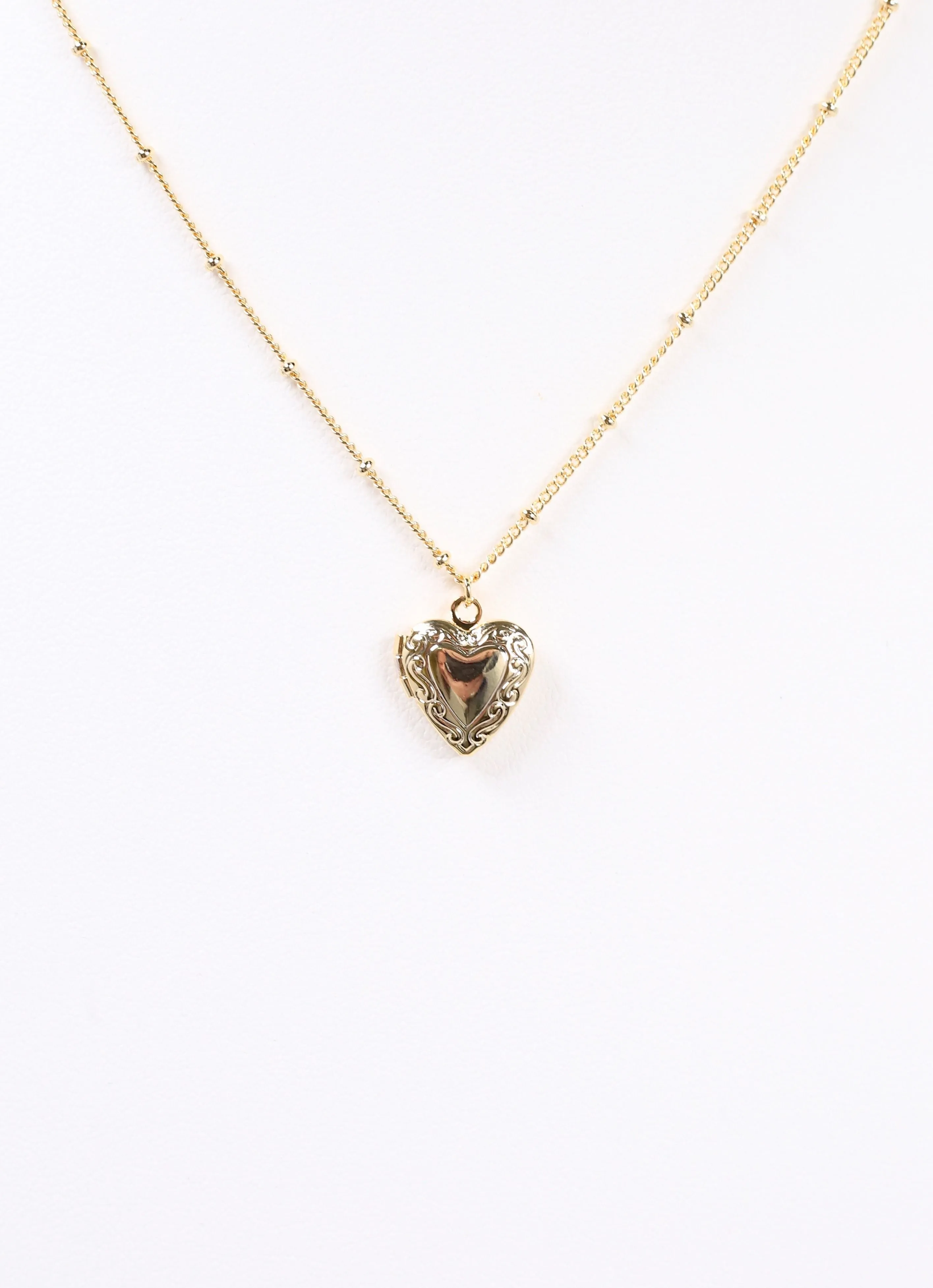 Houghton Heart Locket Necklace Gold