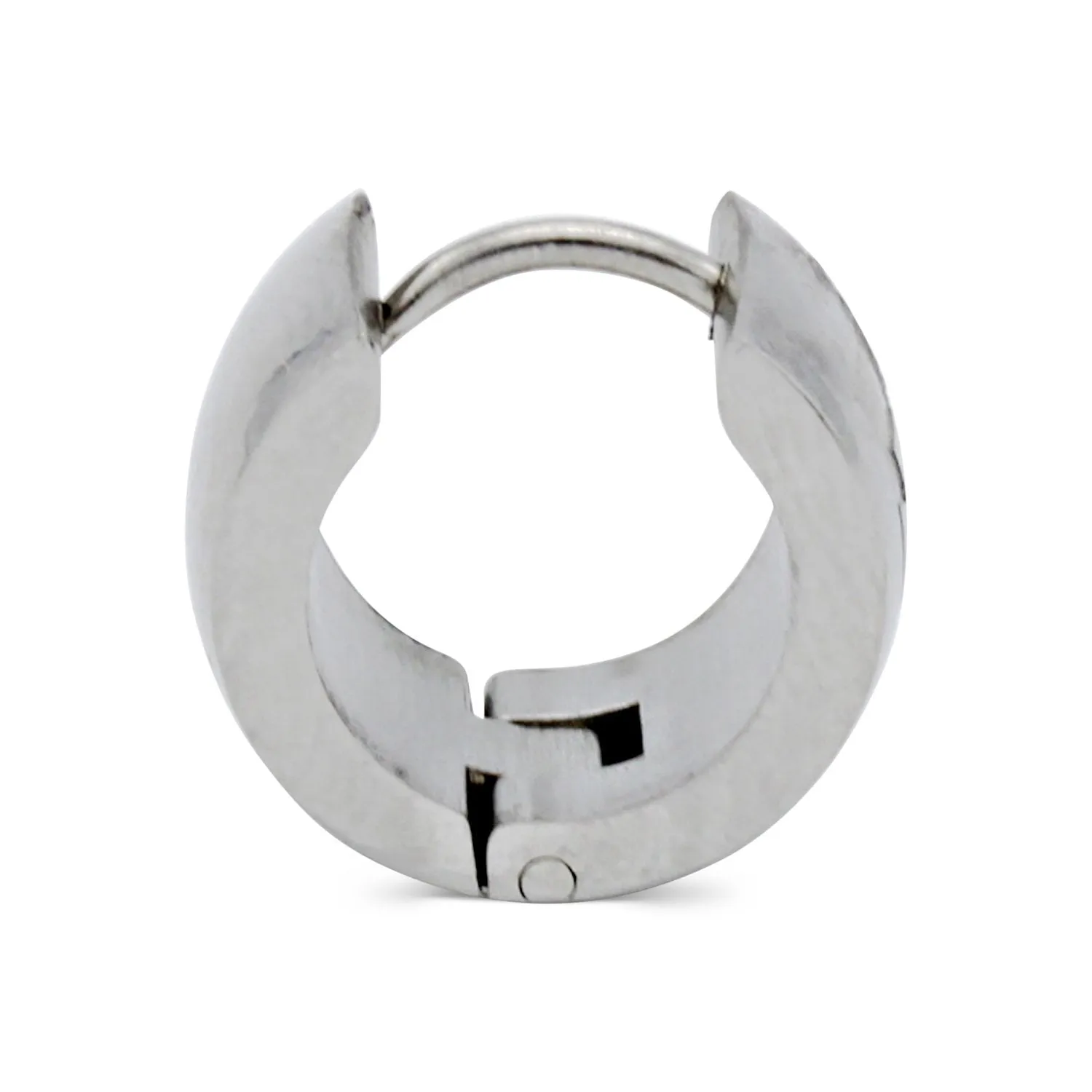 Huggie Hoop Earrings Stainless Steel Cross Design Pattern