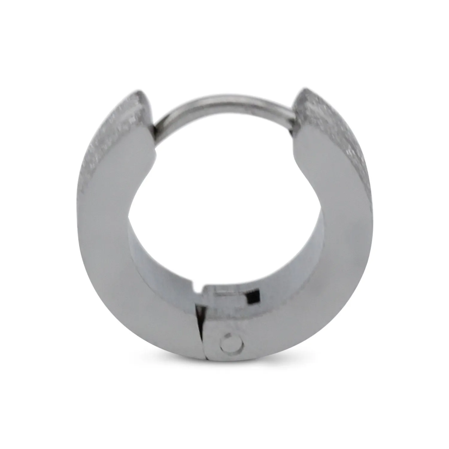 Huggie Hoop Earrings Stainless Steel Sandblasted Texture
