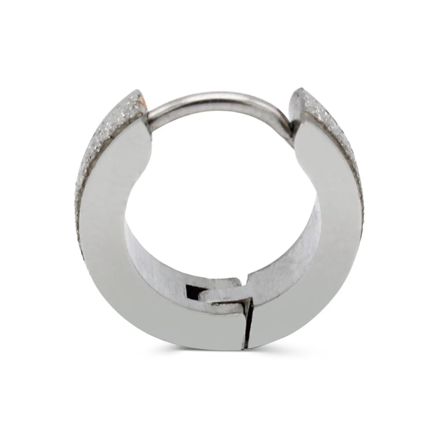 Huggie Hoop Earrings Stainless Steel Sandblasted Texture