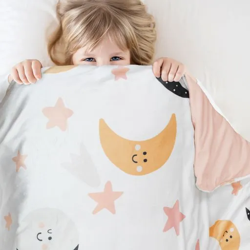Jelly Bean Kids ADURA  Weighted Blanket - PINK & CHAMBRAY