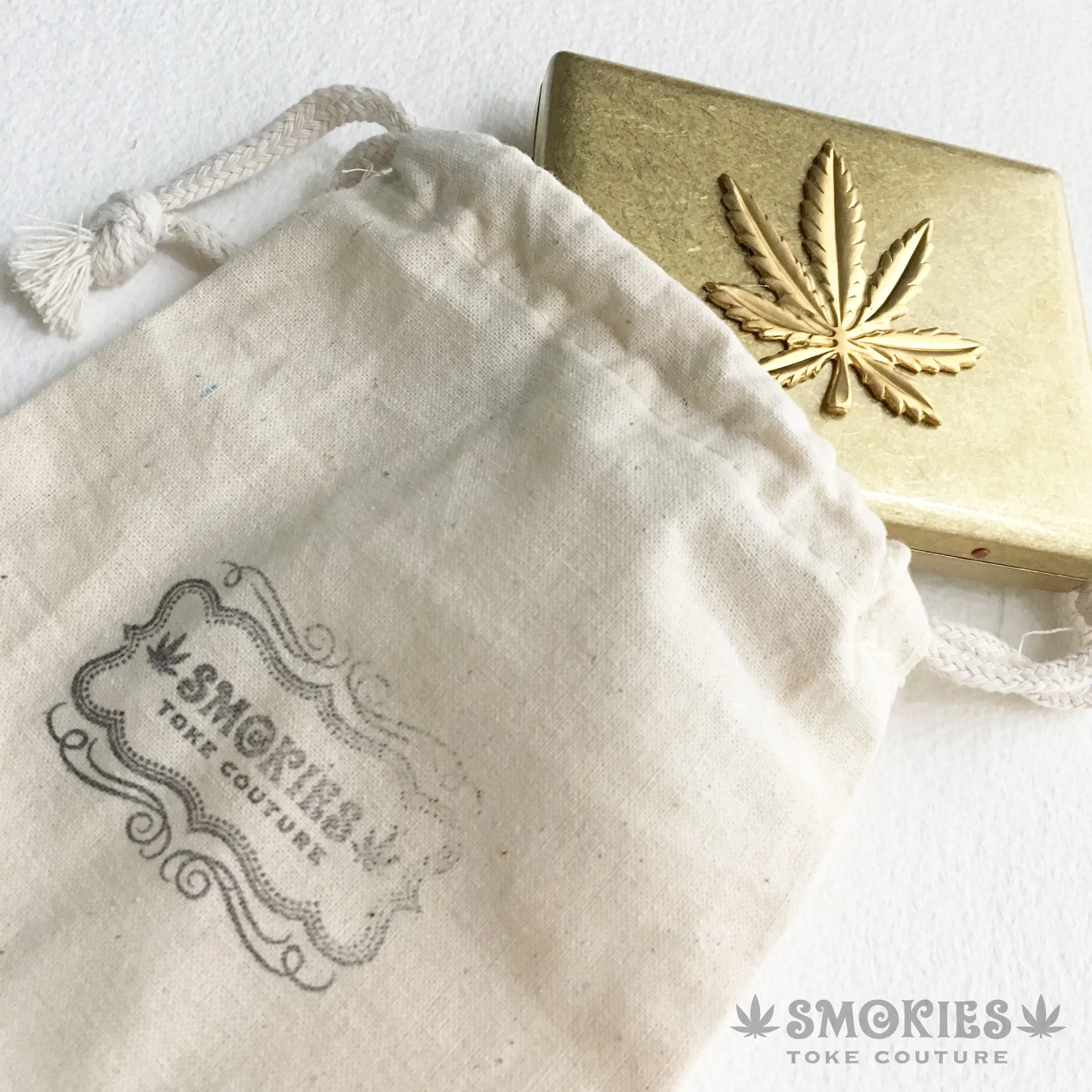 Joint Case - Gold Marijuana Weed Leaf